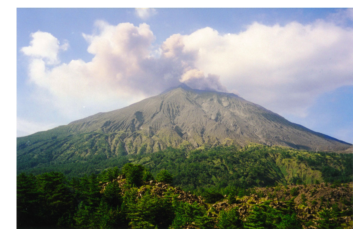 Sakarajima Volcano erupting, Kyushu, Japan.