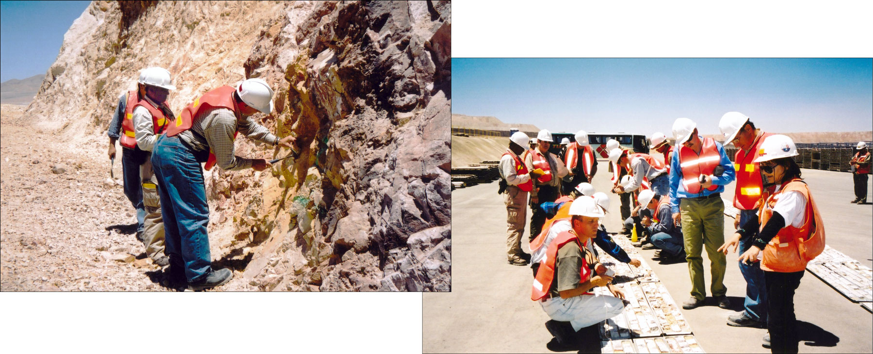 [In the Escondida pit and core yard]